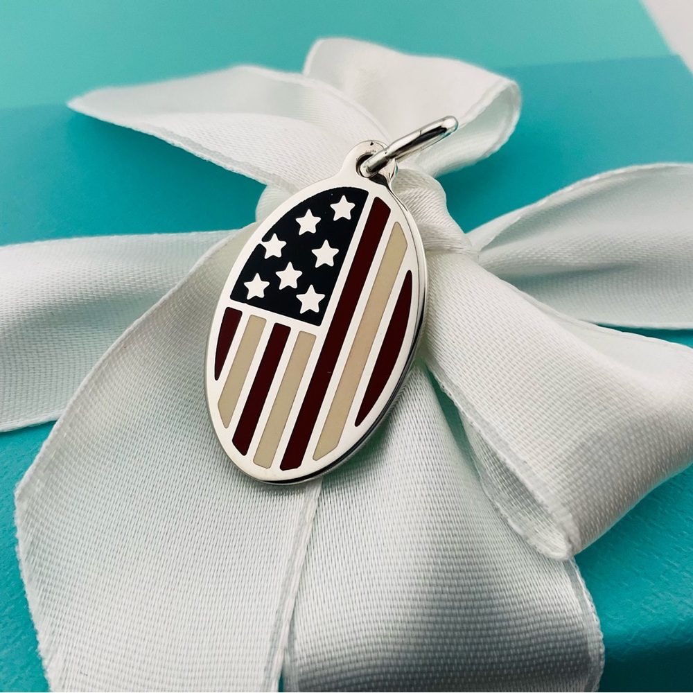 Tiffany American Flag Enamel Charm/ Pendant